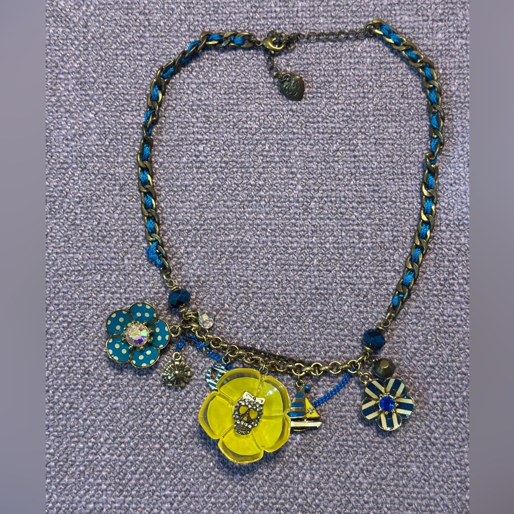 Betsey Johnson vintage “Yacht Club Spectator” skull and nautical themed necklace